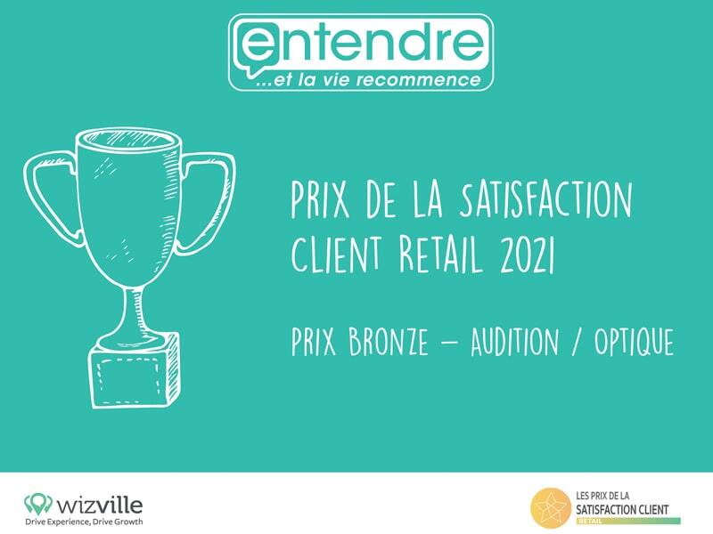 Entendre reçoit le prix Bronze de la satisfaction client